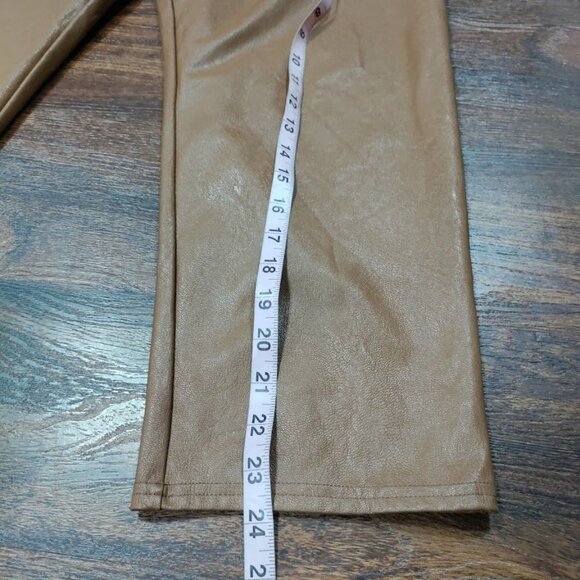 Commando Faux Leather Tie Belt Paperbag High Waisted Pant, Tan Women's Size M - Picture 7 of 7